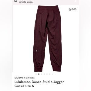Lululemon Dance Studio Jogger
Cassis size 6